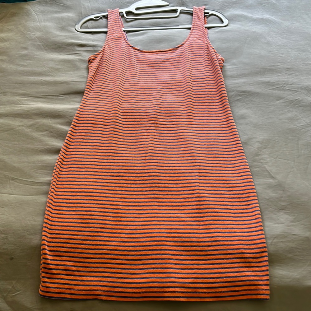 Blue and orange bodycon dress